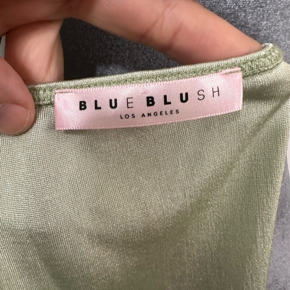 Blue Blush Light Green Draped Camisole - Picture 5 of 7